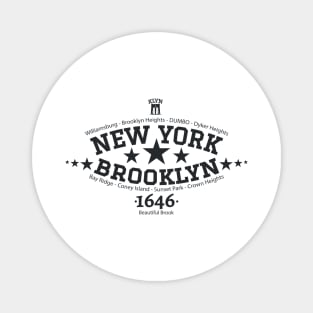 New York Brooklyn, Brooklyn Schriftzug, Brooklyn college style Logo Magnet